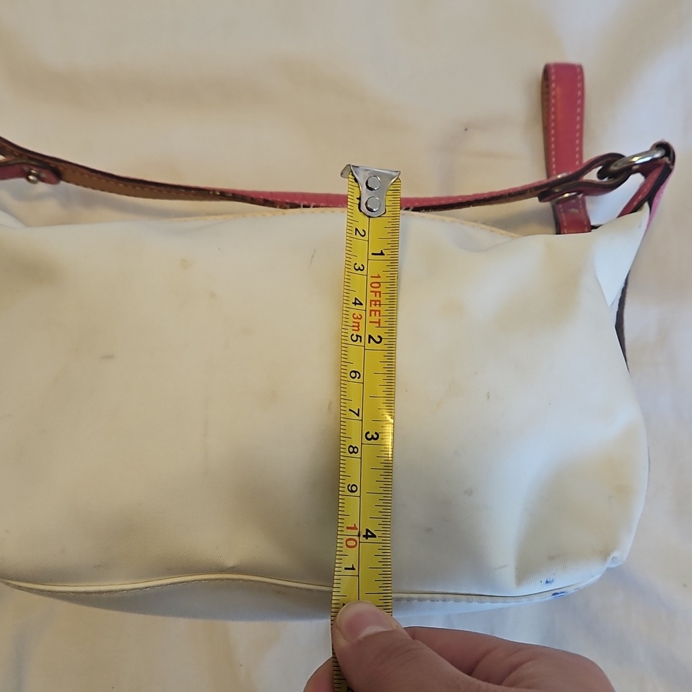 White and Pink Vintage Mini Coach Bag - Picture 6 of 11